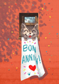 Un joyeux chat pour un anniversaire festif